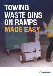Towing waste bins on ramps